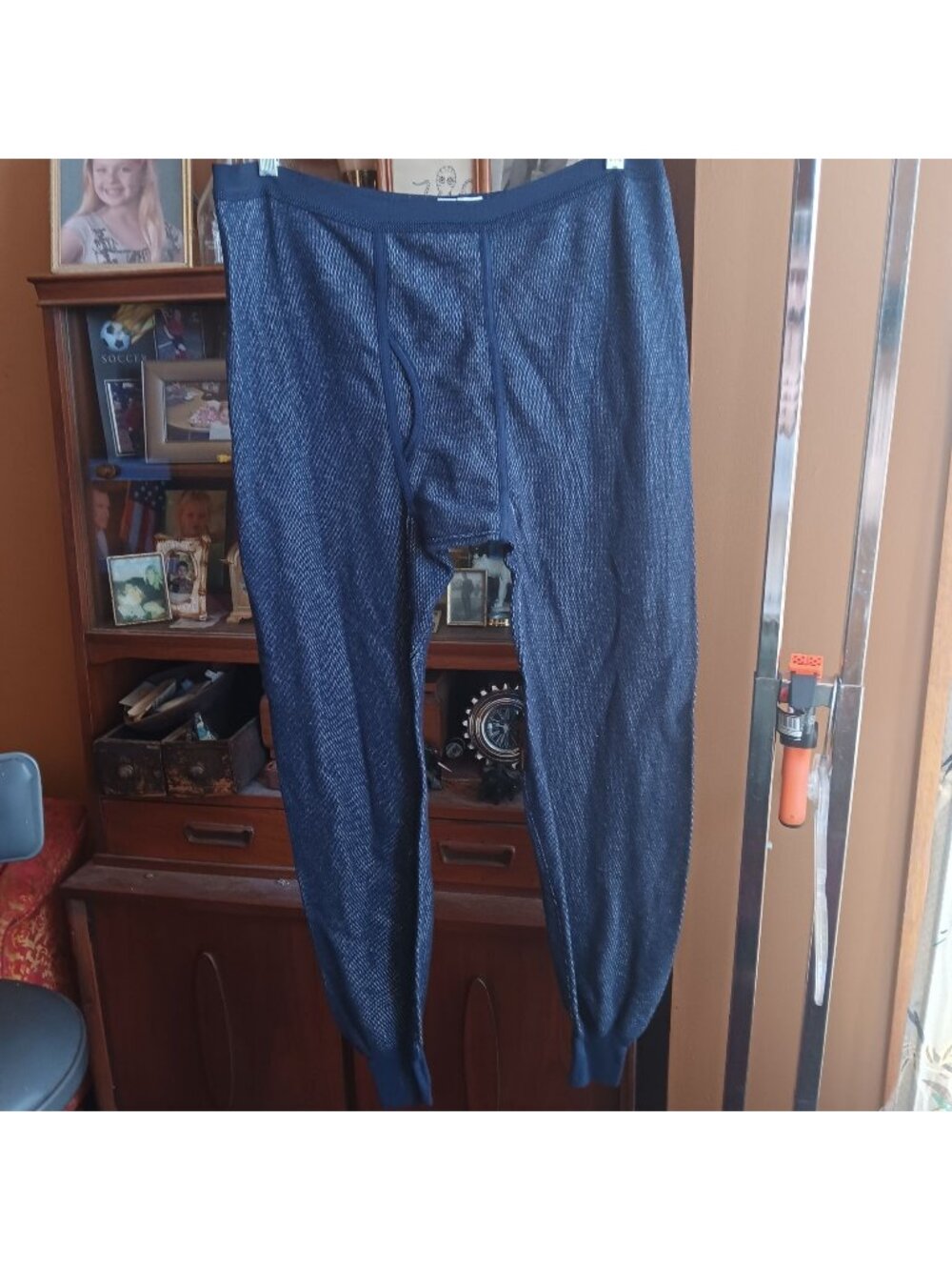 Morgan Mills Vintage Mens Thermal Bottom Long Johns 2XL Blue Cotton Blend